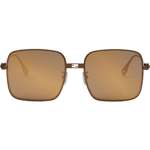 Baguette Sunglasses Gold Mirror , female, Sizes: 55 MM - Fendi - Modalova