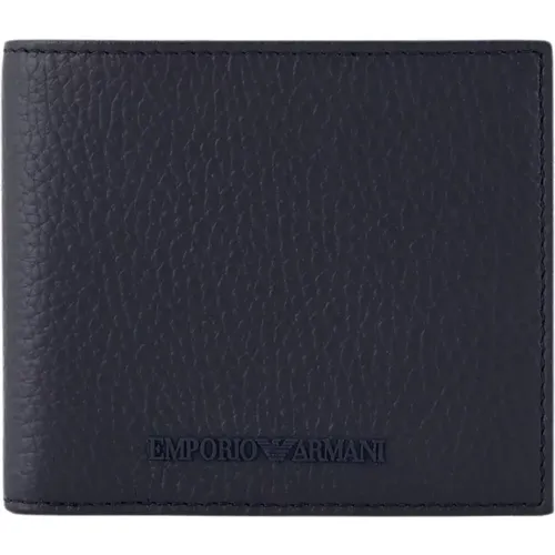 Wallets & Cardholders, male, , Size: ONE SIZE Leather Wallet with Multiple Card Slots - Emporio Armani - Modalova