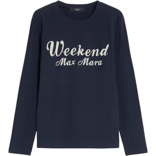 Langarm Logo Print T-Shirt , Herren, Größe: L - Max Mara Weekend - Modalova