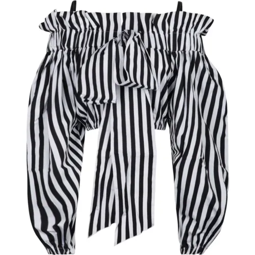 Blouses, female, , Size: S Striped Crop Top with Bow Detail - Patou - Modalova