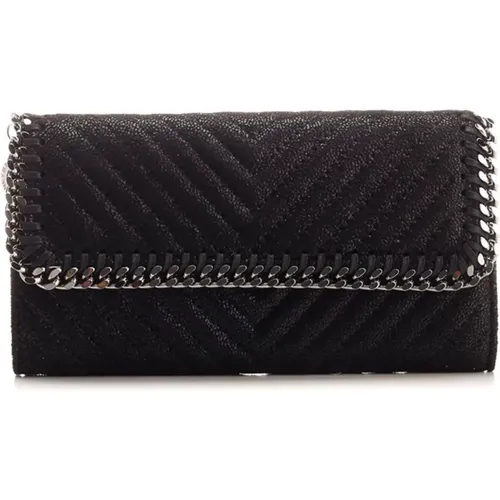 Wallets & Cardholders, female, , Size: ONE SIZE Continental Flap Wallet Eco Shaggy Deer Chevron - Stella Mccartney - Modalova