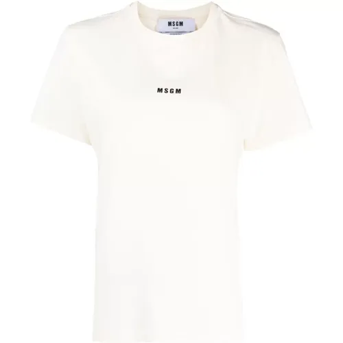Weiße T-Shirts und Polos , Damen, Größe: M - Msgm - Modalova