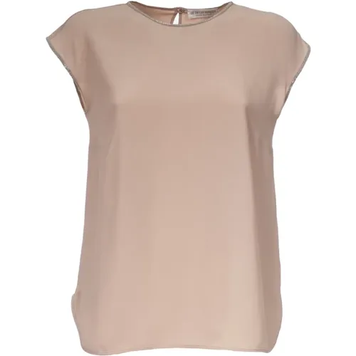Silk Blend Sleeveless Asymmetric T-Shirt , female, Sizes: XL, XS, M - Le Tricot Perugia - Modalova