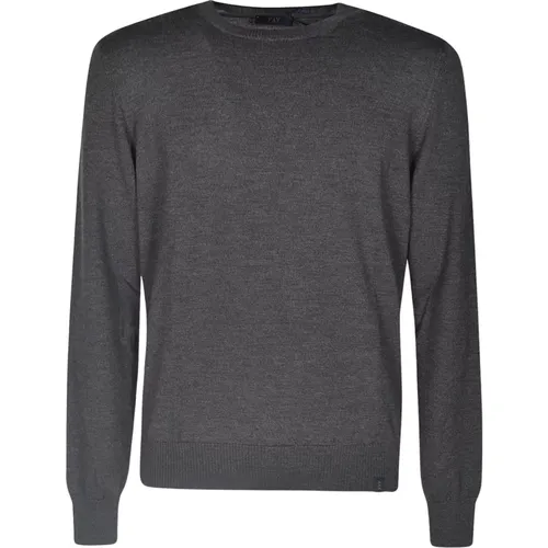 Light Grey Fine-Knit Sweater , male, Sizes: 2XL - Fay - Modalova