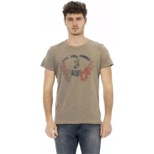 Schickes Grünes Kurzarm-T-Shirt , Herren, Größe: L - Trussardi - Modalova