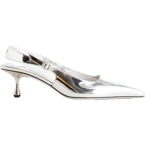 Silver Patent Leather Amen Slingback Pumps , female, Sizes: 3 UK - Jimmy Choo - Modalova