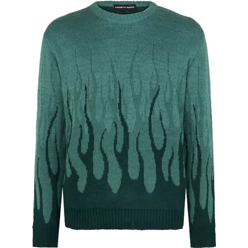 Jacquard Flames Jumper , male, Sizes: XL, L - Vision OF Super - Modalova