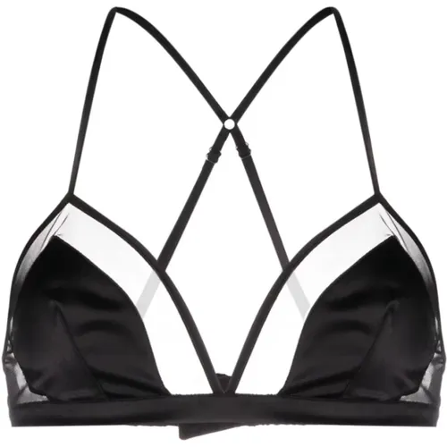 Panelled Tulle Satin Bra , female, Sizes: L, XL, M - Dolce & Gabbana - Modalova