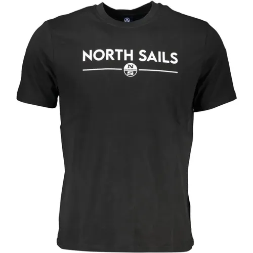 Schwarzes Print Logo T-Shirt , Herren, Größe: S - North Sails - Modalova