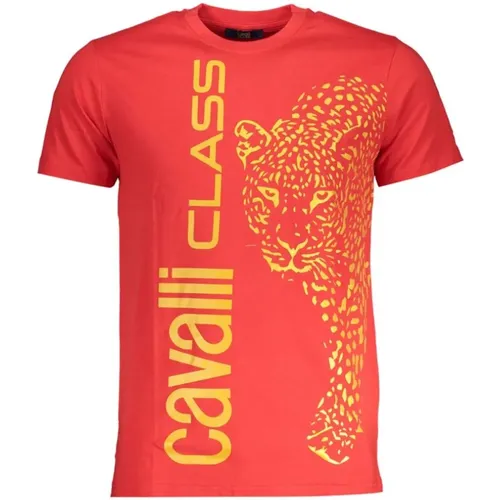 Cotton Logo Print T-Shirt , male, Sizes: L, XL, 2XL, M - Cavalli Class - Modalova