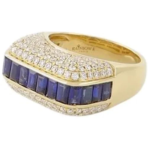 Empress Ring in Gold und Saphir im Art-Deco-Stil - Rainbow K - Modalova