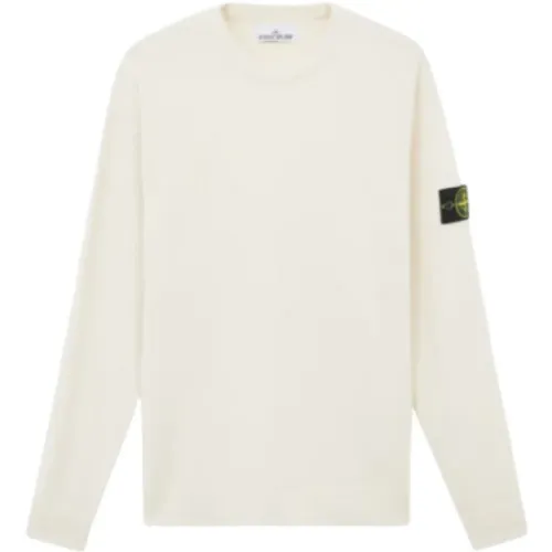 Gerippter Wollstretch-Rundhalspullover - Stone Island - Modalova