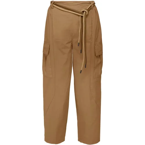 Cargo Balloon Fit Trousers with Two-Tone Rope Belt , female, Sizes: L, S, XS - BomBoogie - Modalova