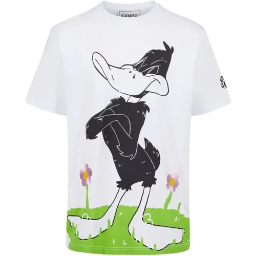 Bunte Daffy Duck Cartoon T-Shirt , Herren, Größe: 2XL - Iceberg - Modalova