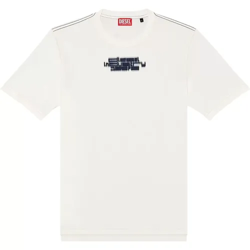 T-Shirt mit verschwommenem Industry-Print , Herren, Größe: 3XL - Diesel - Modalova