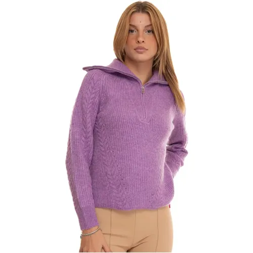 Cable Knit Pullover mit Cape-Kragen , Damen, Größe: L - Suncoo - Modalova