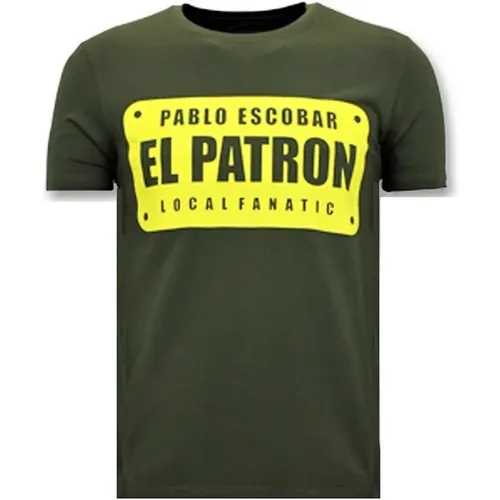 Herren T-Shirt Print - Pablo Escobar El Patron , Herren, Größe: XL - Local Fanatic - Modalova