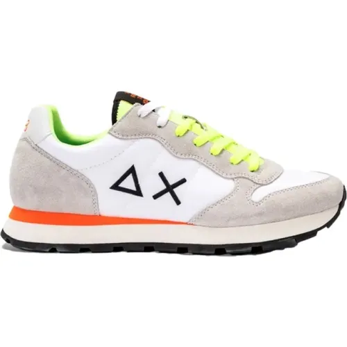 Sneakers, male, , Size: 7 US Fluo Tom Running Sneaker - White - Sun68 - Modalova