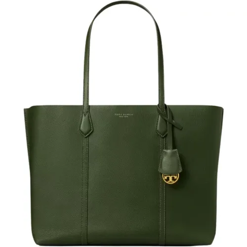 Stylish Triple-Compartment Tote - Basil , female, Sizes: ONE SIZE - TORY BURCH - Modalova