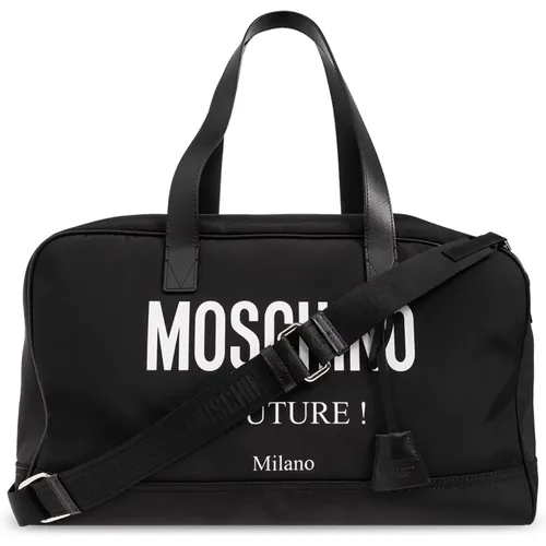 Handbags, male, , Size: ONE SIZE Duffel bag with logo - Moschino - Modalova