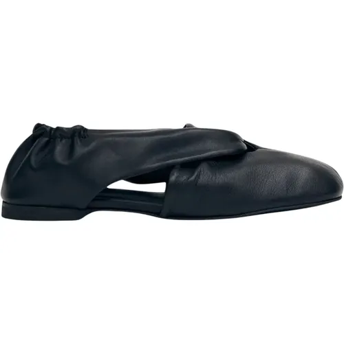 Schwarze Leder-Ballettschuhe , Damen, Größe: 41 EU - ALOHAS - Modalova