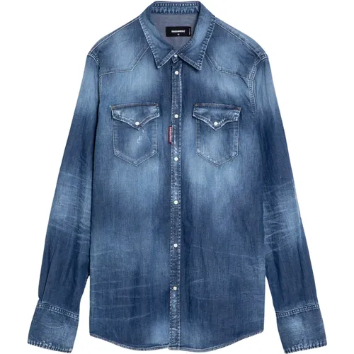 Denim Shirt , male, Sizes: M, L, 2XL - Dsquared2 - Modalova