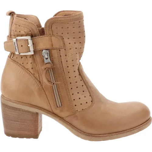 Leather Zipper Ankle Boots , female, Sizes: 6 UK, 4 UK, 5 UK - Nerogiardini - Modalova