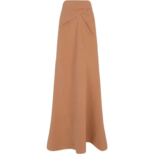 Tanami, long linen and silk terracotta skirt , female, Sizes: M, L, 2XL, XS, XL - Cortana - Modalova