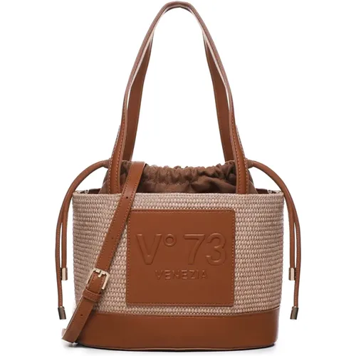 Bucket Bags, female, , Size: ONE SIZE Straw Basket Bag with Drawstring Closure - V73 - Modalova