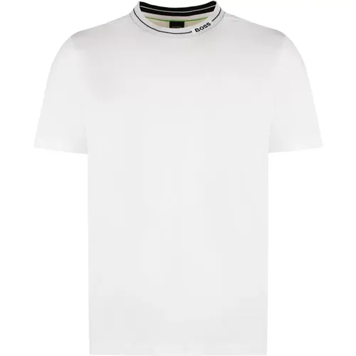 Baumwoll Crew-neck Logo T-shirt , Herren, Größe: M - Hugo Boss - Modalova