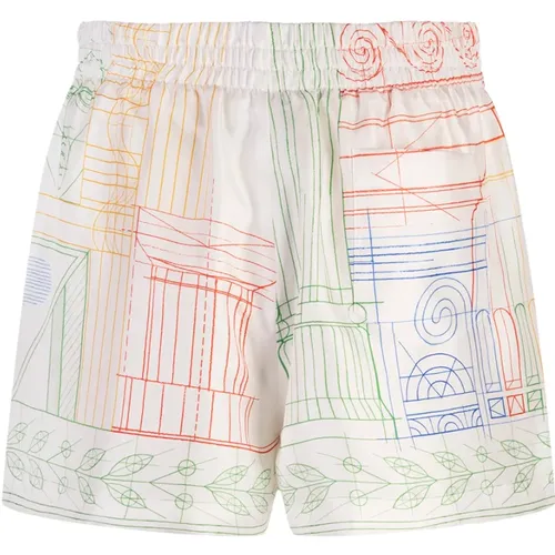 Short Shorts, female, , Size: S MultiColour Tennis Play Silk Shorts - Casablanca - Modalova