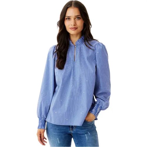 Penelope Blouse Blau , Damen, Größe: L - IN FRONT - Modalova