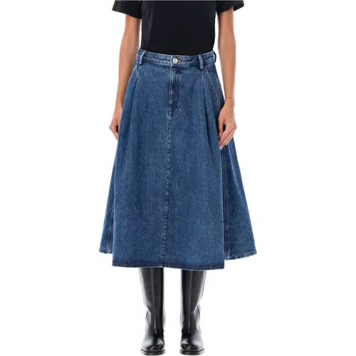 Denim Midi Rock Gewaschen Indigo - A.P.C. - Modalova