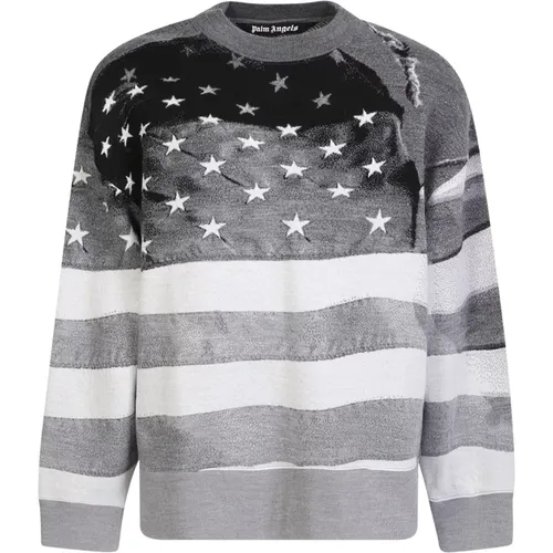 Stripes and Stars Sweatshirt , male, Sizes: XS, L, S - Palm Angels - Modalova