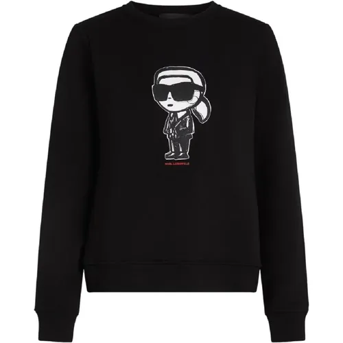 Sweatshirts, female, , Size: S Sweatshirt icon sketch - Karl Lagerfeld - Modalova