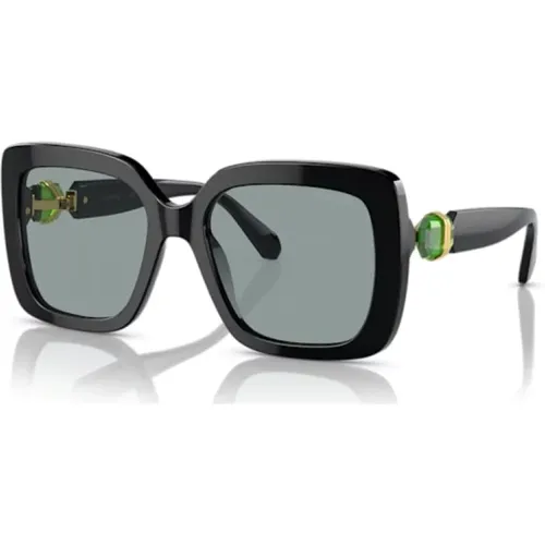 Schwarze Sonnenbrille für den täglichen Gebrauch , Damen, Größe: 55 MM - Swarovski - Modalova