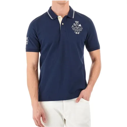 Polo Shirts, male, , Size: L St. Tropez Embroidered Mens Polo Shirt - LA MARTINA - Modalova