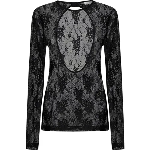 Schwarzes Langarm Top mit Rückenausschnitt , Damen, Größe: XS - Nina Ricci - Modalova