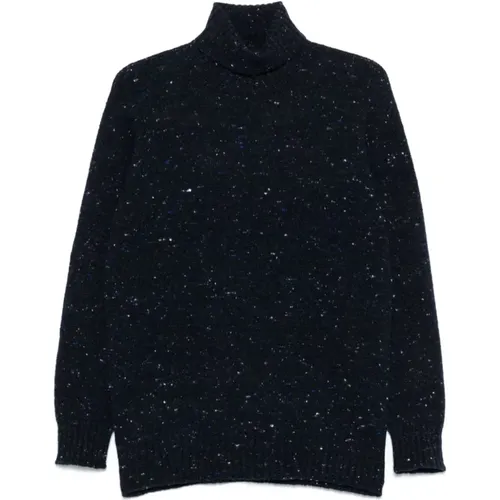 Turtlenecks, male, , Size: XL Speckle Knit Roll Neck Sweater - Drumohr - Modalova