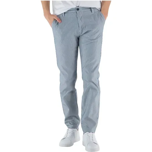 Striped Slim-Fit Cotton Trousers , male, Sizes: W33 - Guess - Modalova
