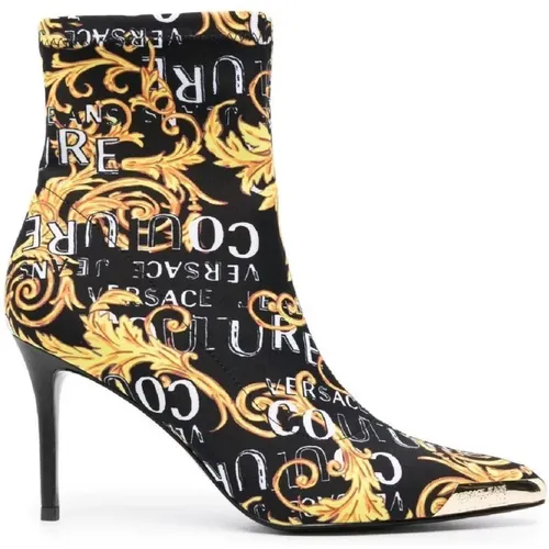 Heeled Boots, female, , Size: 6 US Baroque Print High Heel Boot - Versace Jeans Couture - Modalova