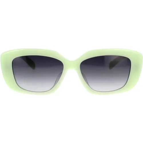 Geometrische Sonnenbrille mit opalgrünem Rahmen und braunen Verlaufsgläsern - Celine - Modalova