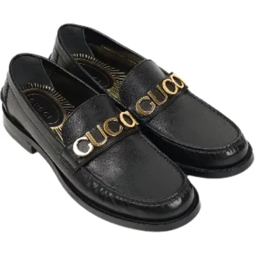 Pre-owned Flats, female, , Size: 10 1/2 US Pre-owned Leather flats - Gucci Vintage - Modalova