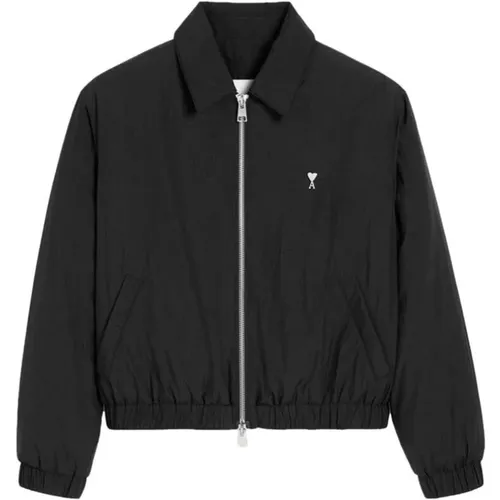 Zip-Up Jacket with Logo , male, Sizes: M, L, XL, S - Ami Paris - Modalova