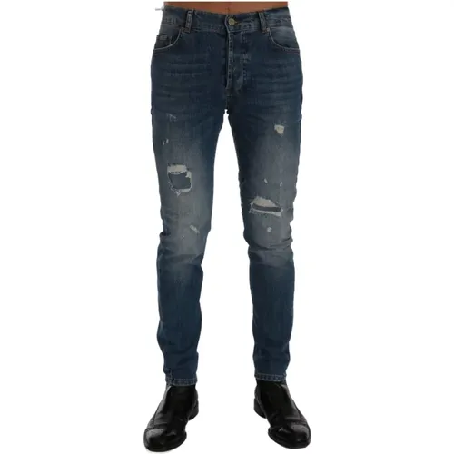 Italian Denim Slim Fit Jeans , male, Sizes: W36, W40, W30 - Frankie Morello - Modalova