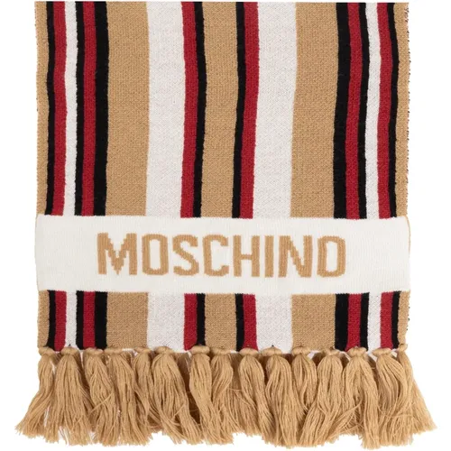 Winter Scarves, unisex, , Size: ONE SIZE Scarf with striped pattern - Moschino - Modalova