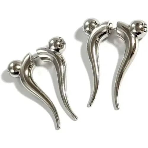 Pre-owned Jewellery, female, , Size: ONE SIZE Pre-owned Silver earrings - Balenciaga Vintage - Modalova