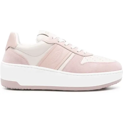 Rosa Wildleder Sneakers , Damen, Größe: 39 EU - TOD'S - Modalova