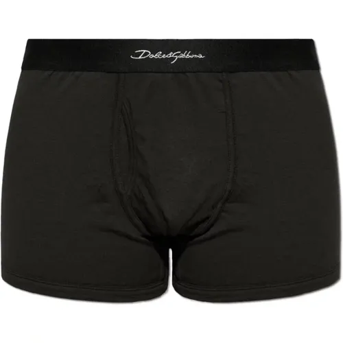 Bottoms, male, , Size: XL Boxer shorts with logo - Dolce & Gabbana - Modalova