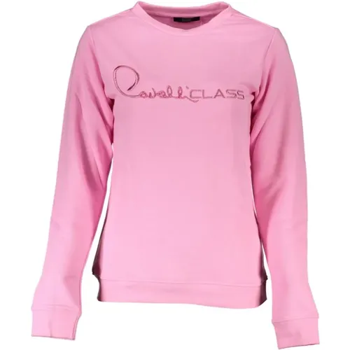 Bestickter Logo-Sweatshirt , Damen, Größe: S - Cavalli Class - Modalova